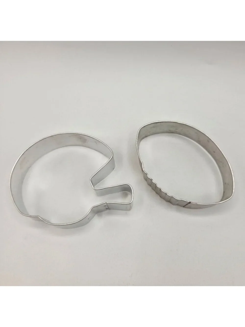 Vintage Metal Football & Helmet Cookie Cutter Set Fall Sports Game Day Baking